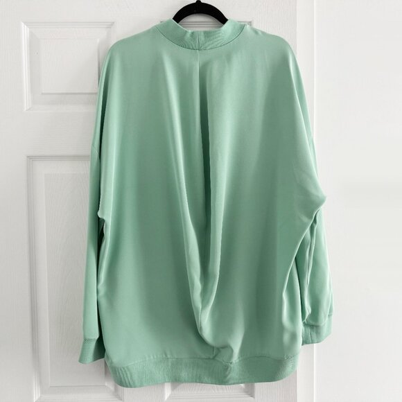 Tibi 4-Ply Silk Silk Crewneck Eased Out Top in "Mint", size 12 - Picture 7 of 11